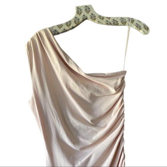 susana monaco One-Shoulder Minidress bodycon nwt xsmall small medium nude - Picture 10 of 11
